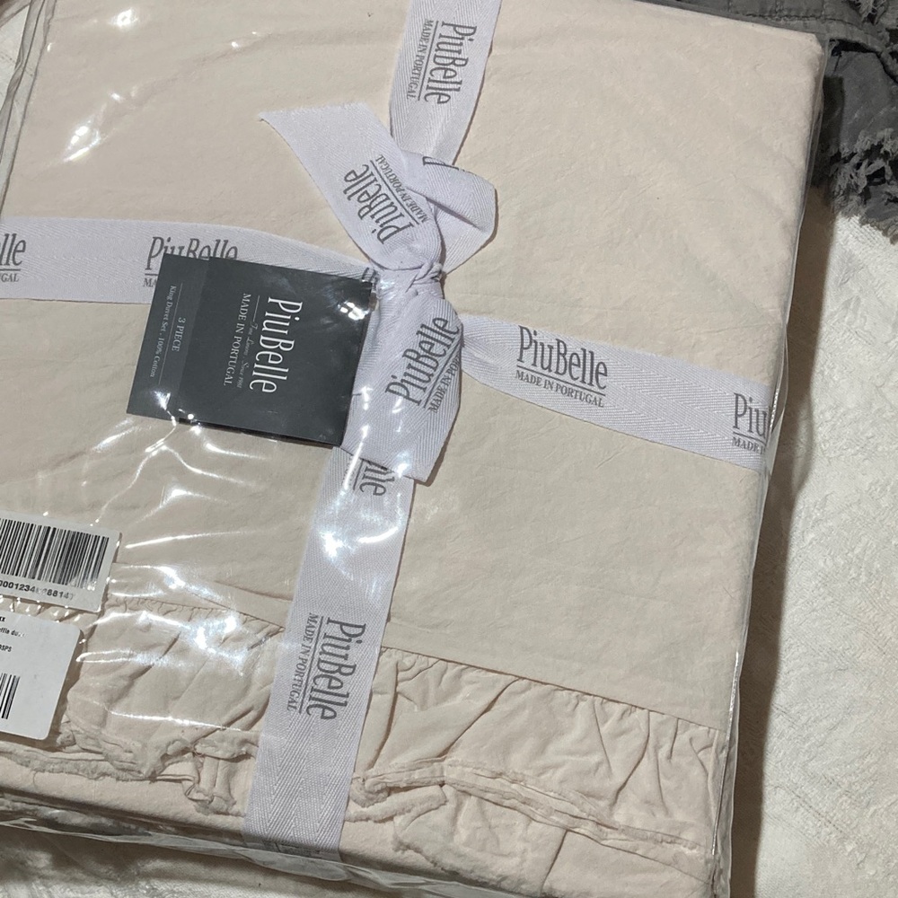 PiuBelle Cream (stone) Duvet Cover Set- king